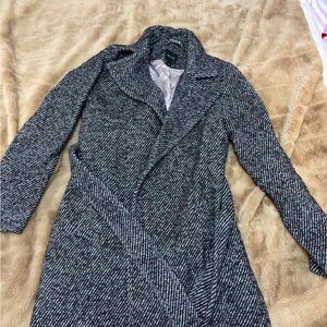 RW&CO. Black and White Tweed Trench Coat